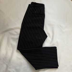 Express women’s Black Pinstripe crop Dress Pants with slit on bottom